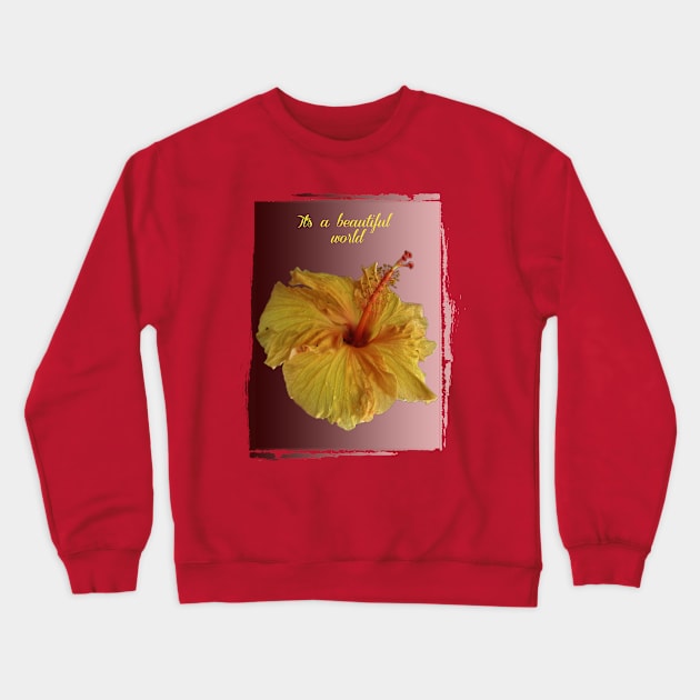 beautiful yellow hibiscus on gradient Crewneck Sweatshirt by Alina